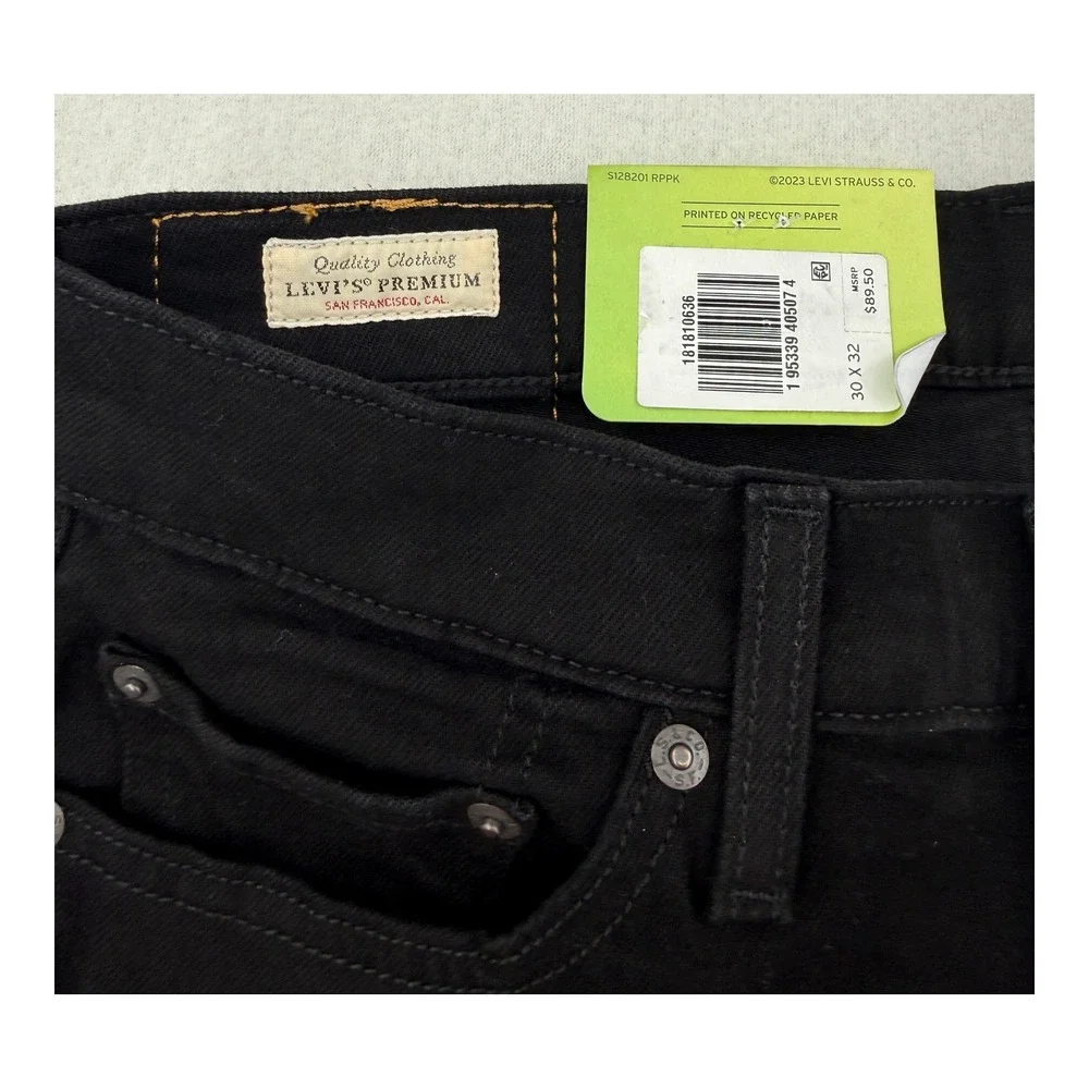 Levis Premium 541 Athletic Taper Men's Jeans 30x32 Black Flex Eco Stretch New